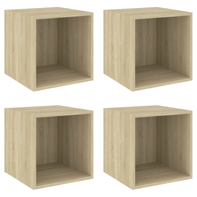 vidaXL Ντουλάπια Τοίχου 4 τεμ. Sonoma Δρυς 37x37x37εκ. από Επεξ. Ξύλο