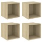 vidaXL Ντουλάπια Τοίχου 4 τεμ. Sonoma Δρυς 37 x 37 x 37εκ. Μοριοσανίδα