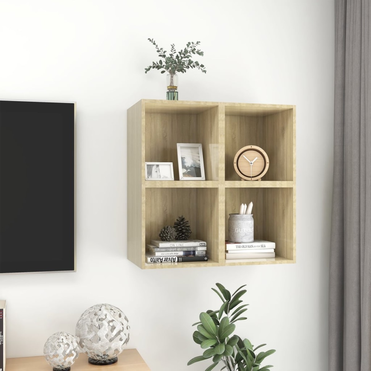 vidaXL Ντουλάπια Τοίχου 4 τεμ. Sonoma Δρυς 37 x 37 x 37εκ. Μοριοσανίδα