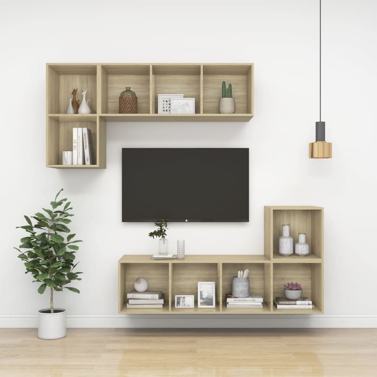 vidaXL Ντουλάπια Τοίχου 4 τεμ. Sonoma Δρυς 37 x 37 x 37εκ. Μοριοσανίδα