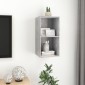 vidaXL Έπιπλο Τηλεόρασης Κρεμαστό Γκρι Σκυροδ. 37x37x72 εκ Μοριοσανίδα