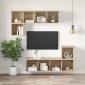 vidaXL Έπιπλο Τηλεόρασης Κρεμαστό Sonoma Δρυς 37x37x107 εκ Μοριοσανίδα