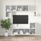vidaXL Έπιπλο Τηλεόρασης Κρεμαστό Λευκό 37x37x142,5 εκ. Μοριοσανίδα