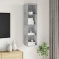 vidaXL Έπιπλο Τηλεόρασης Κρεμαστό Γκρι Σκυρ. 37x37x142,5εκ Μοριοσανίδα