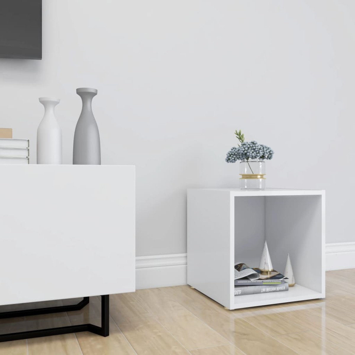vidaXL Έπιπλο Τηλεόρασης Λευκό 37 x 35 x 37 εκ. από Μοριοσανίδα
