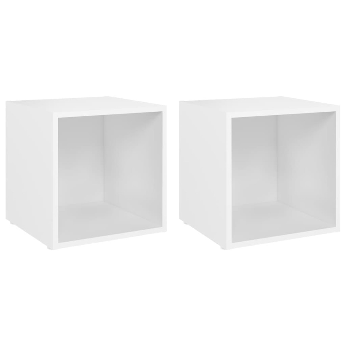 vidaXL Έπιπλα Τηλεόρασης 2 τεμ. Λευκά 37 x 35 x 37 εκ. από Μοριοσανίδα