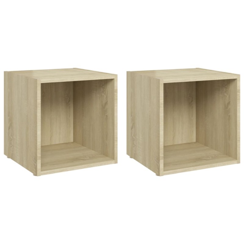 vidaXL Έπιπλα Τηλεόρασης 2 τεμ. Sonoma Δρυς 37x35x37 εκ. Επεξ. Ξύλο