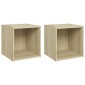 vidaXL Έπιπλα Τηλεόρασης 2 τεμ. Sonoma Δρυς 37x35x37 εκ. Μοριοσανίδα