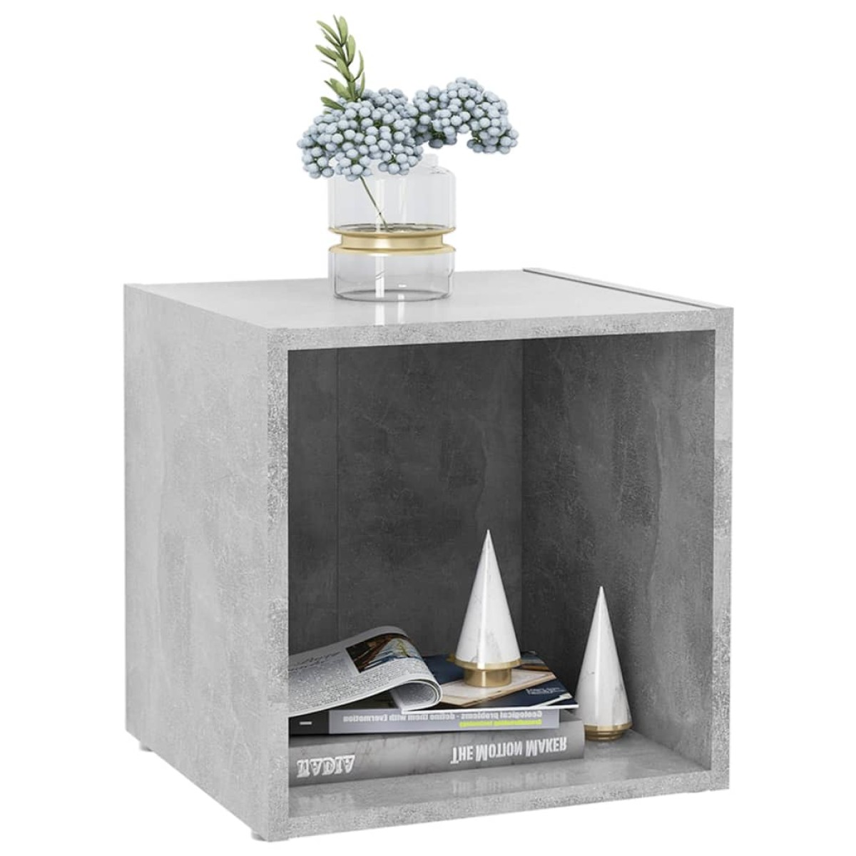 vidaXL Έπιπλα Τηλεόρασης 2 τεμ. Γκρι Σκυροδ. 37x35x37 εκ. Μοριοσανίδα