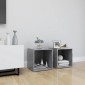 vidaXL Έπιπλα Τηλεόρασης 2 τεμ. Γκρι Σκυροδ. 37x35x37 εκ. Μοριοσανίδα