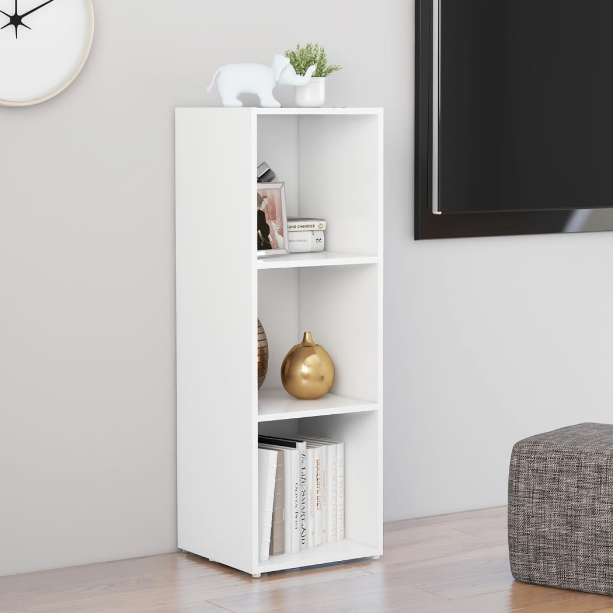 vidaXL Έπιπλο Τηλεόρασης Λευκό 107 x 35 x 37 εκ. Μοριοσανίδα