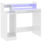vidaXL Γραφείο με LED Γυαλιστερό λευκό 97x45x90 εκ. Επεξεργ. Ξύλο