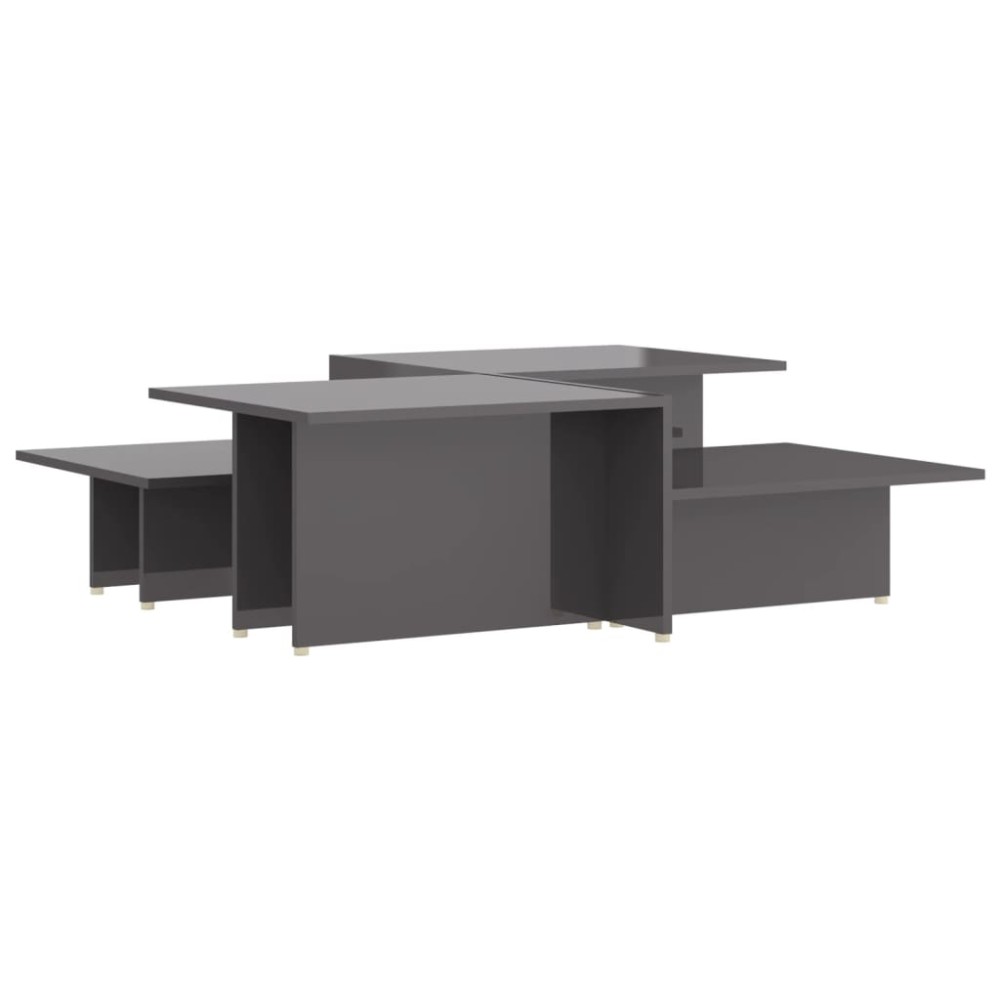 vidaXL Τραπεζάκια Σαλονιού 2 τεμ Γυαλ. Γκρι 111,5x50x33 εκ Επεξ. Ξύλο
