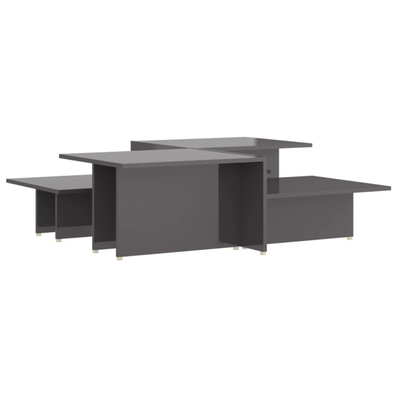 vidaXL Τραπεζάκια Σαλονιού 2 τεμ Γυαλ. Γκρι 111,5x50x33 εκ Επεξ. Ξύλο