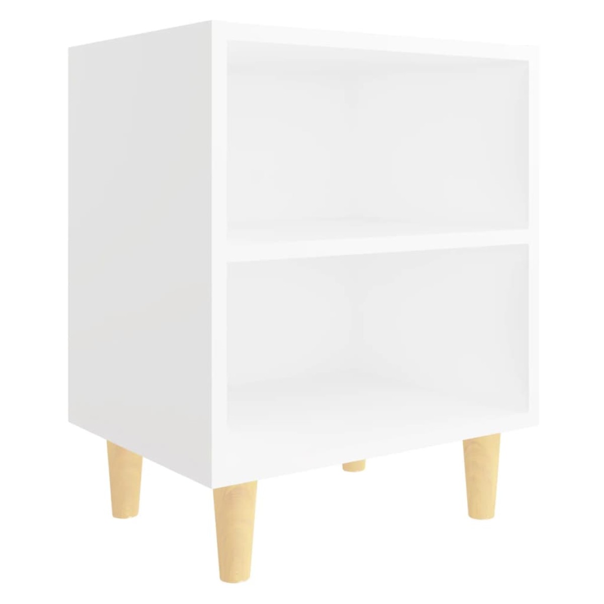 vidaXL Κομοδίνο Λευκό 40 x 30 x 50 εκ. με Μασίφ Ξύλινα Πόδια