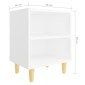 vidaXL Κομοδίνο Λευκό 40 x 30 x 50 εκ. με Μασίφ Ξύλινα Πόδια