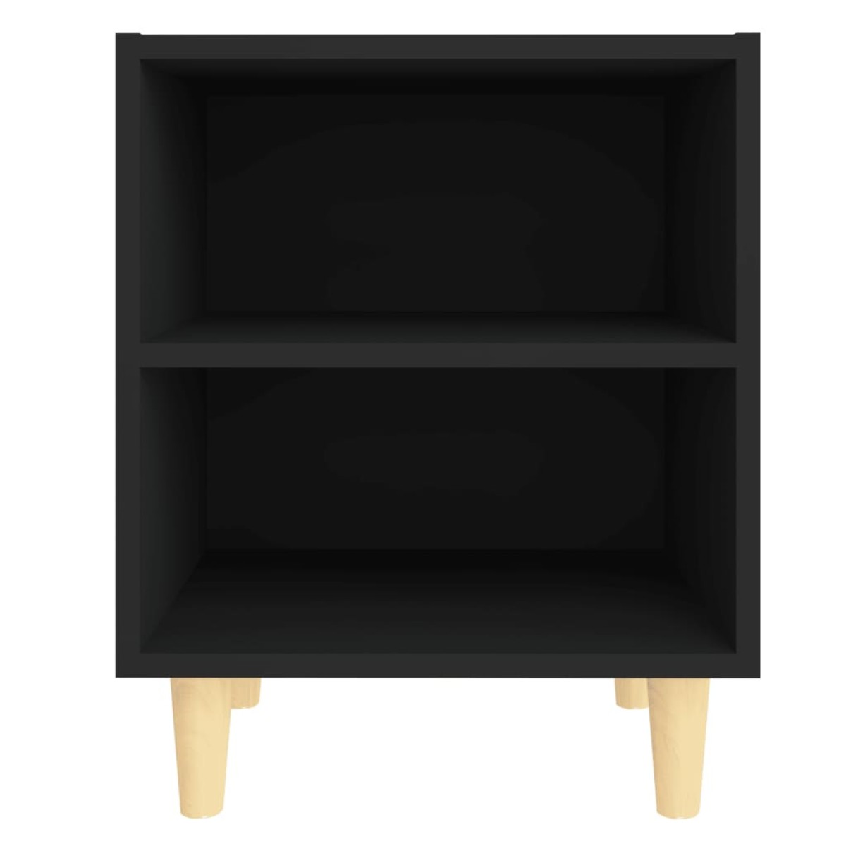 vidaXL Κομοδίνο Μαύρο 40 x 30 x 50 εκ. με Μασίφ Ξύλινα Πόδια