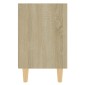 vidaXL Κομοδίνο Sonoma Δρυς 40 x 30 x 50 εκ. με Μασίφ Ξύλινα Πόδια