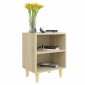 vidaXL Κομοδίνο Sonoma Δρυς 40 x 30 x 50 εκ. με Μασίφ Ξύλινα Πόδια