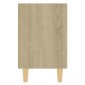 vidaXL Κομοδίνα 2 τεμ. Sonoma Δρυς 40x30x50εκ. & Μασίφ Ξύλινα Πόδια