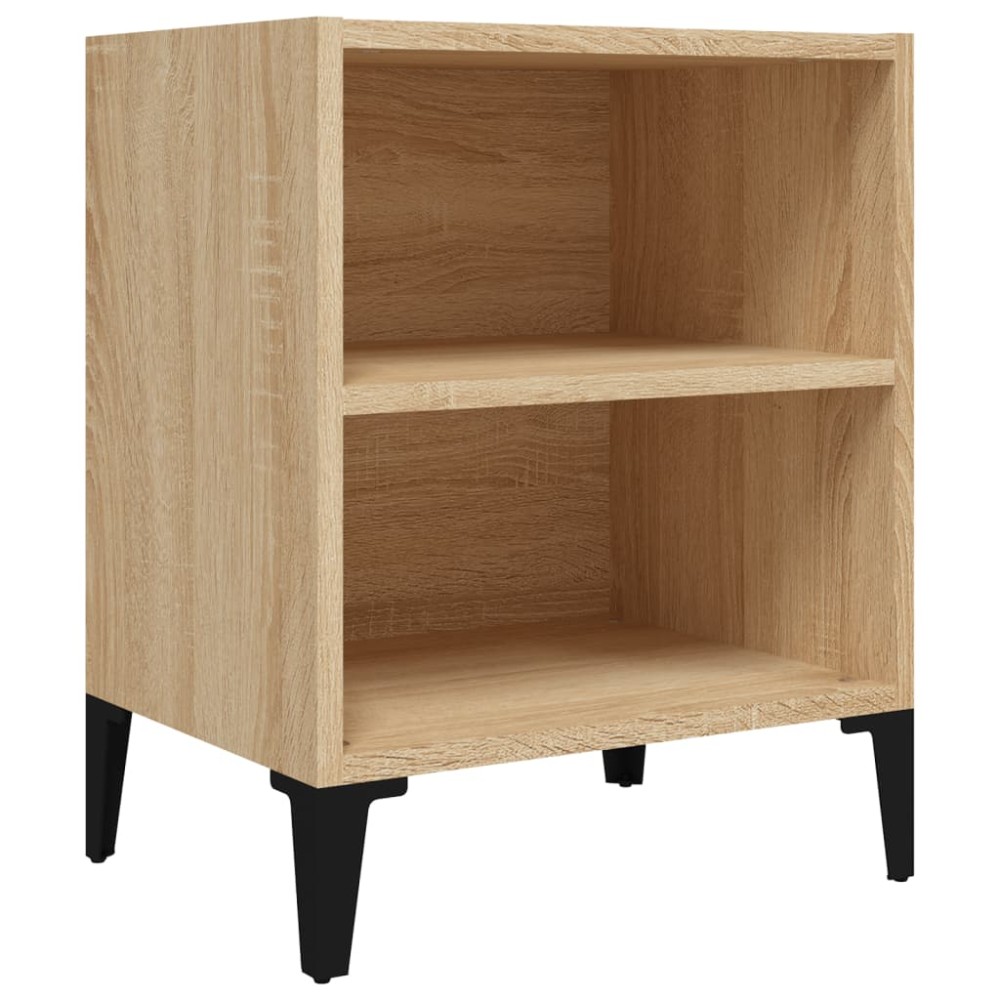 vidaXL Κομοδίνο Sonoma Δρυς 40 x 30 x 50 εκ. με Μεταλλικά Πόδια