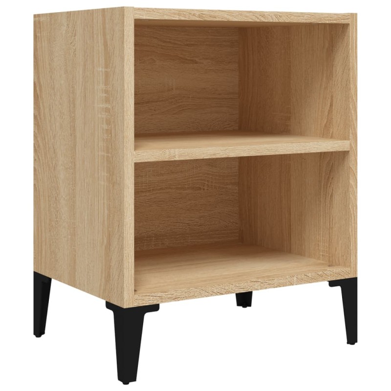 vidaXL Κομοδίνο Sonoma Δρυς 40 x 30 x 50 εκ. με Μεταλλικά Πόδια