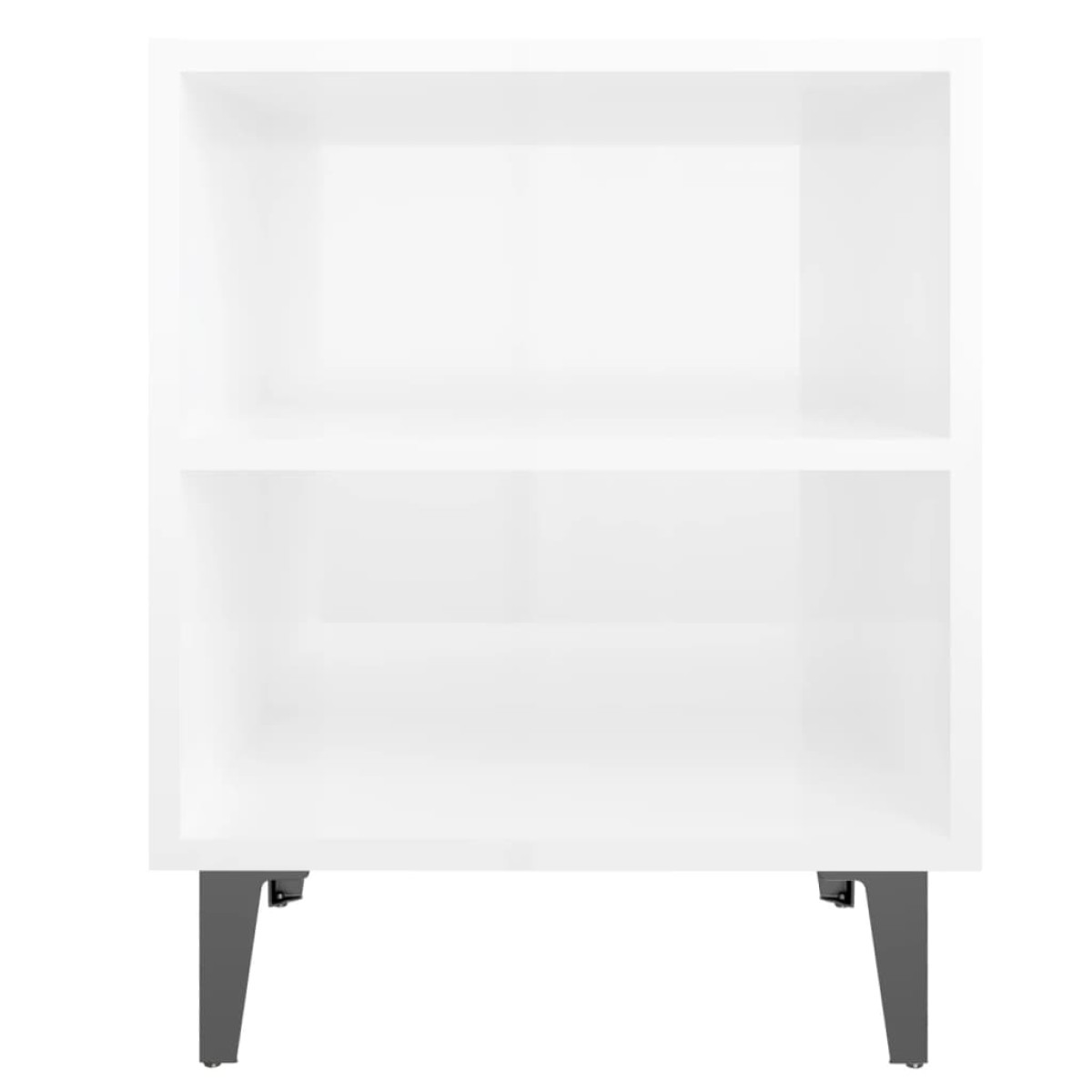vidaXL Κομοδίνα 2 Τεμ. Γυαλιστερό Λευκό 40x30x50εκ. με Μεταλλικά Πόδια