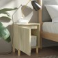 vidaXL Κομοδίνο Sonoma Δρυς 40 x 30 x 50 εκ. με Μασίφ Ξύλινα Πόδια