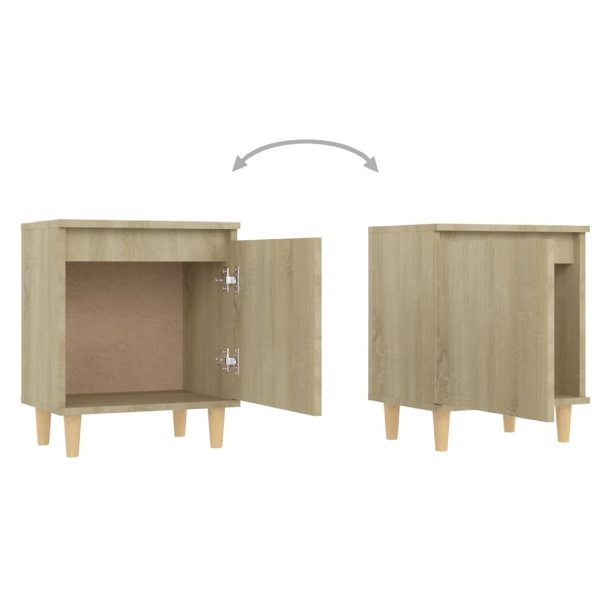 vidaXL Κομοδίνο Sonoma Δρυς 40 x 30 x 50 εκ. με Μασίφ Ξύλινα Πόδια