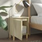 vidaXL Κομοδίνα 2 τεμ. Sonoma Δρυς 40x30x50εκ. & Πόδια από Μασίφ Ξύλο