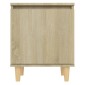 vidaXL Κομοδίνα 2 τεμ. Sonoma Δρυς 40x30x50εκ. & Πόδια από Μασίφ Ξύλο