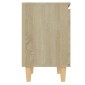 vidaXL Κομοδίνα 2 τεμ. Sonoma Δρυς 40x30x50εκ. & Πόδια από Μασίφ Ξύλο