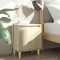 vidaXL Κομοδίνα 2 τεμ. Sonoma Δρυς 40x30x50εκ. & Πόδια από Μασίφ Ξύλο