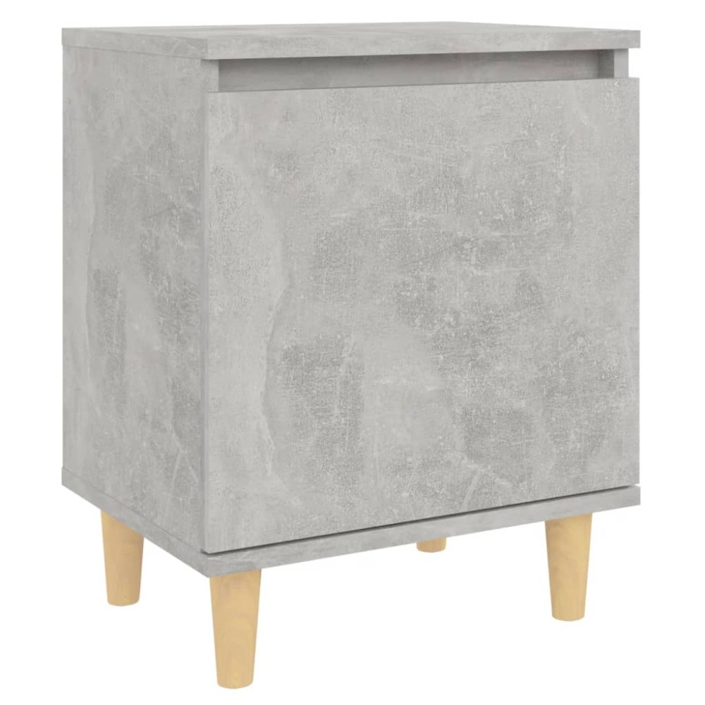 vidaXL Κομοδίνο Γκρι Σκυροδέματος 40 x 30 x 50 εκ. Μασίφ Ξύλινα Πόδια