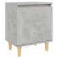 vidaXL Κομοδίνο Γκρι Σκυροδέματος 40 x 30 x 50 εκ. Μασίφ Ξύλινα Πόδια