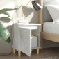 vidaXL Κομοδίνο Γκρι Σκυροδέματος 40 x 30 x 50 εκ. Μασίφ Ξύλινα Πόδια