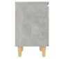vidaXL Κομοδίνο Γκρι Σκυροδέματος 40 x 30 x 50 εκ. Μασίφ Ξύλινα Πόδια