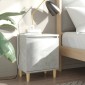 vidaXL Κομοδίνο Γκρι Σκυροδέματος 40 x 30 x 50 εκ. Μασίφ Ξύλινα Πόδια
