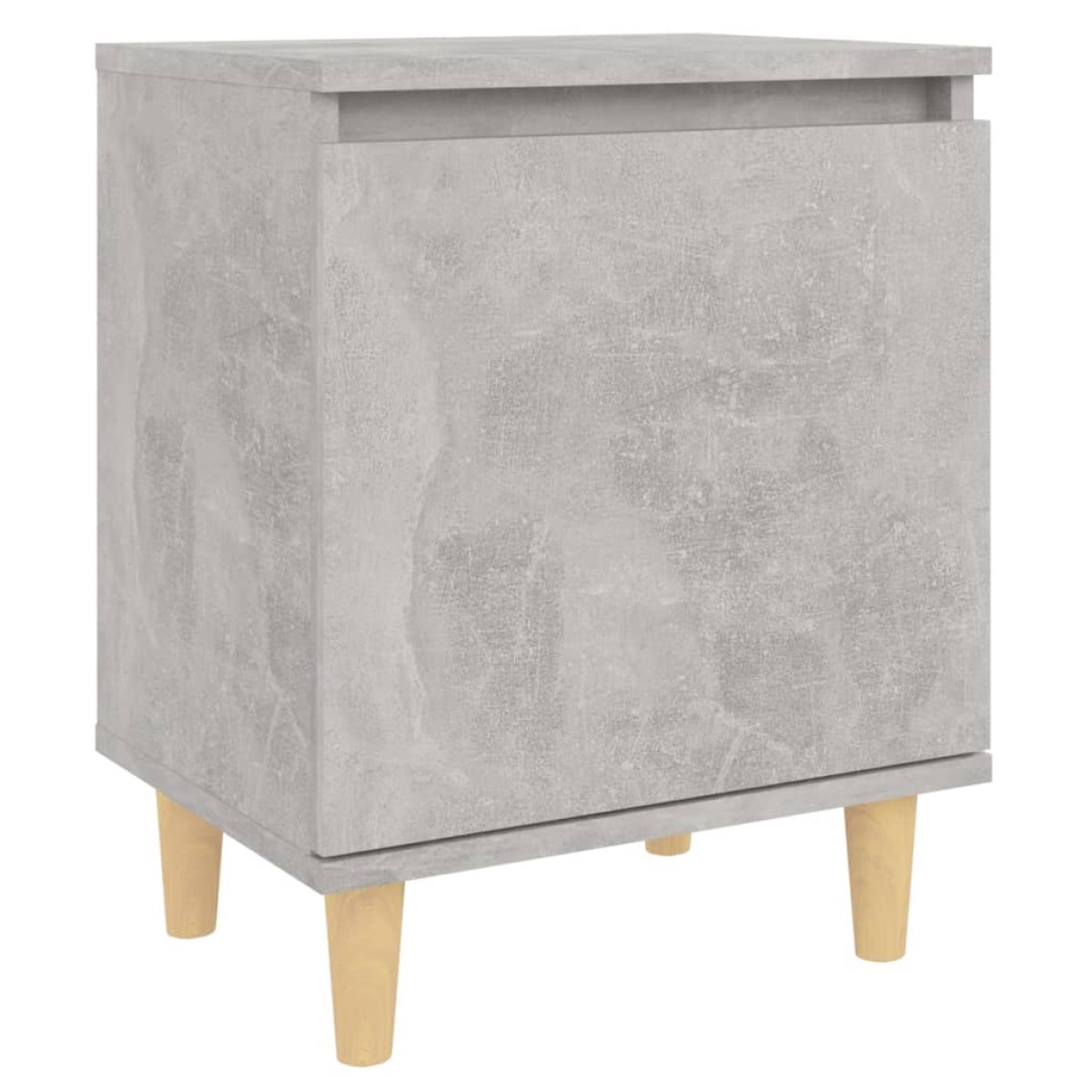 vidaXL Κομοδίνα 2 τεμ. Γκρι Σκυροδέμ. 40x30x50 εκ. Μασίφ Ξύλινα Πόδια