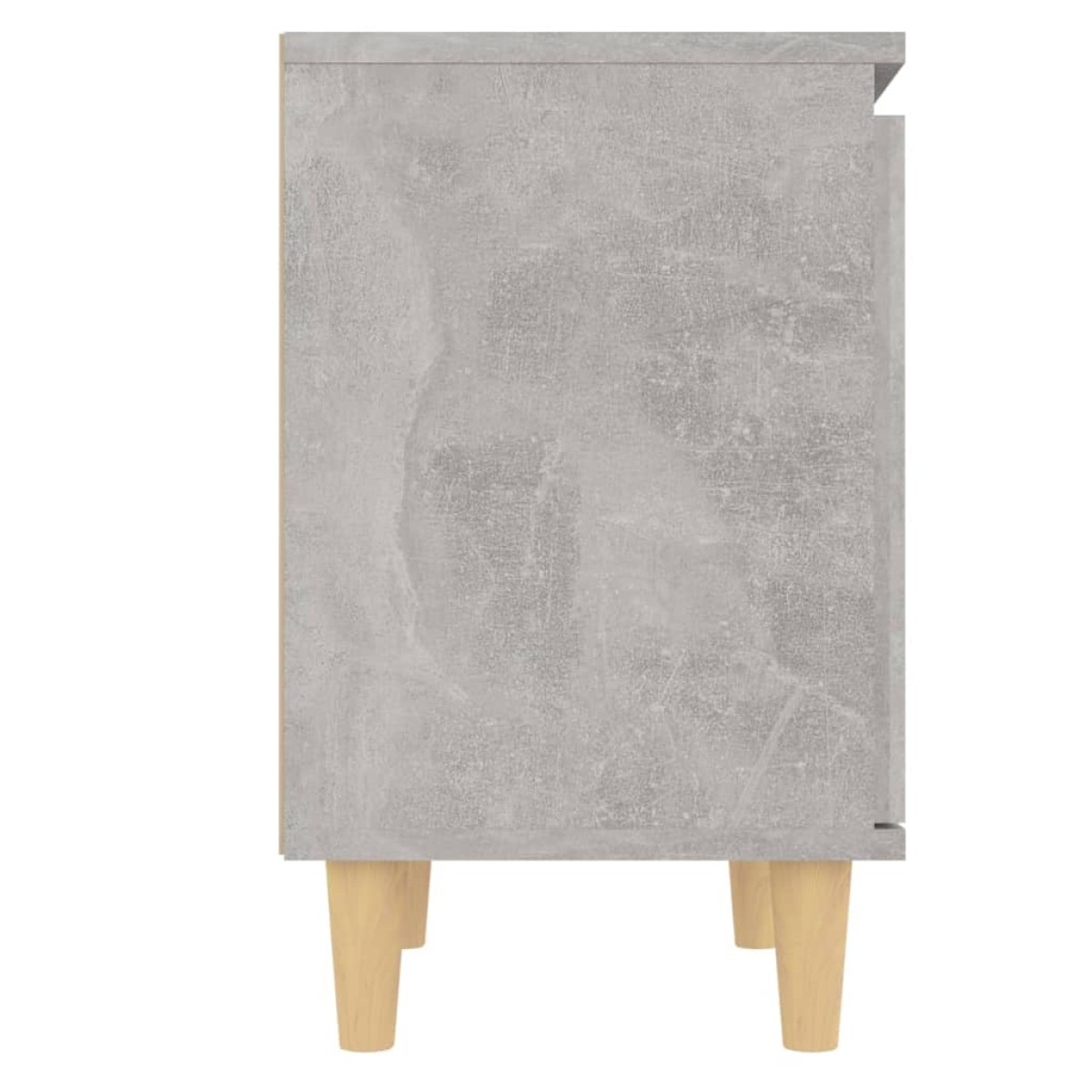 vidaXL Κομοδίνα 2 τεμ. Γκρι Σκυροδέμ. 40x30x50 εκ. Μασίφ Ξύλινα Πόδια