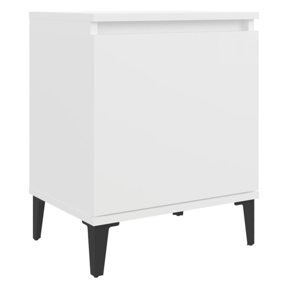 vidaXL Κομοδίνα Λευκά 40 x 30 x 50 εκ. με Μεταλλικά Πόδια