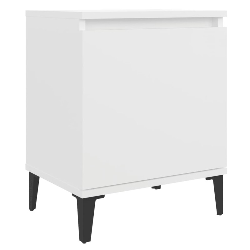 vidaXL Κομοδίνα Λευκά 40 x 30 x 50 εκ. με Μεταλλικά Πόδια