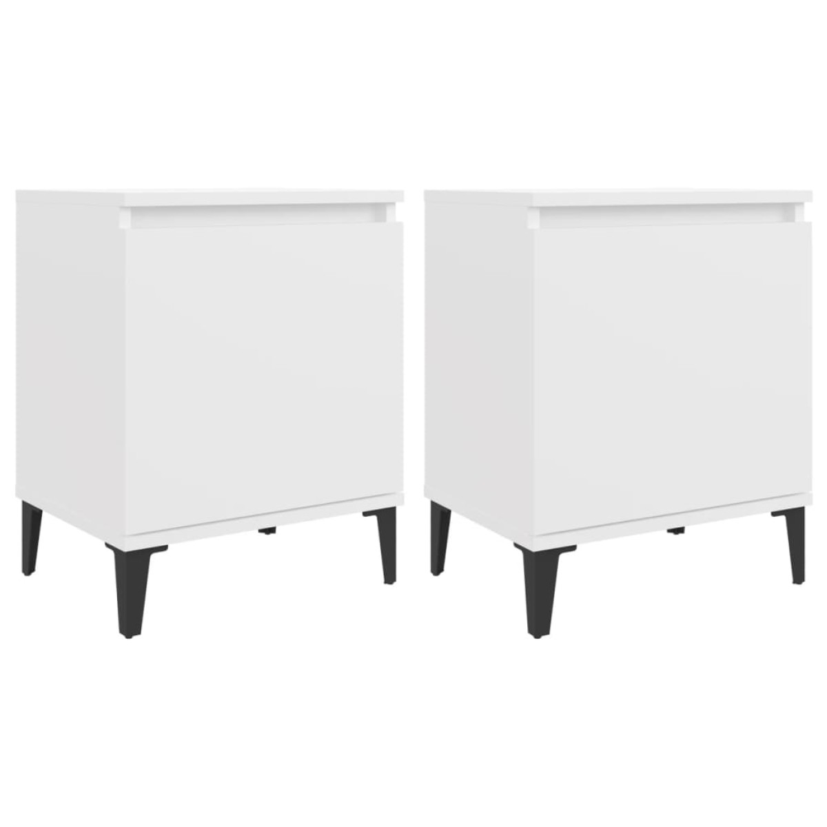 vidaXL Κομοδίνα 2 τεμ. Λευκά 40 x 30 x 50 εκ. με Μεταλλικά Πόδια