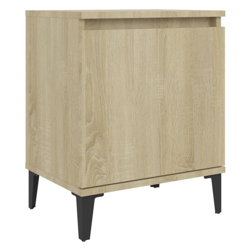 vidaXL Κομοδίνο Sonoma Δρυς 40 x 30 x 50 εκ. με Μεταλλικά Πόδια