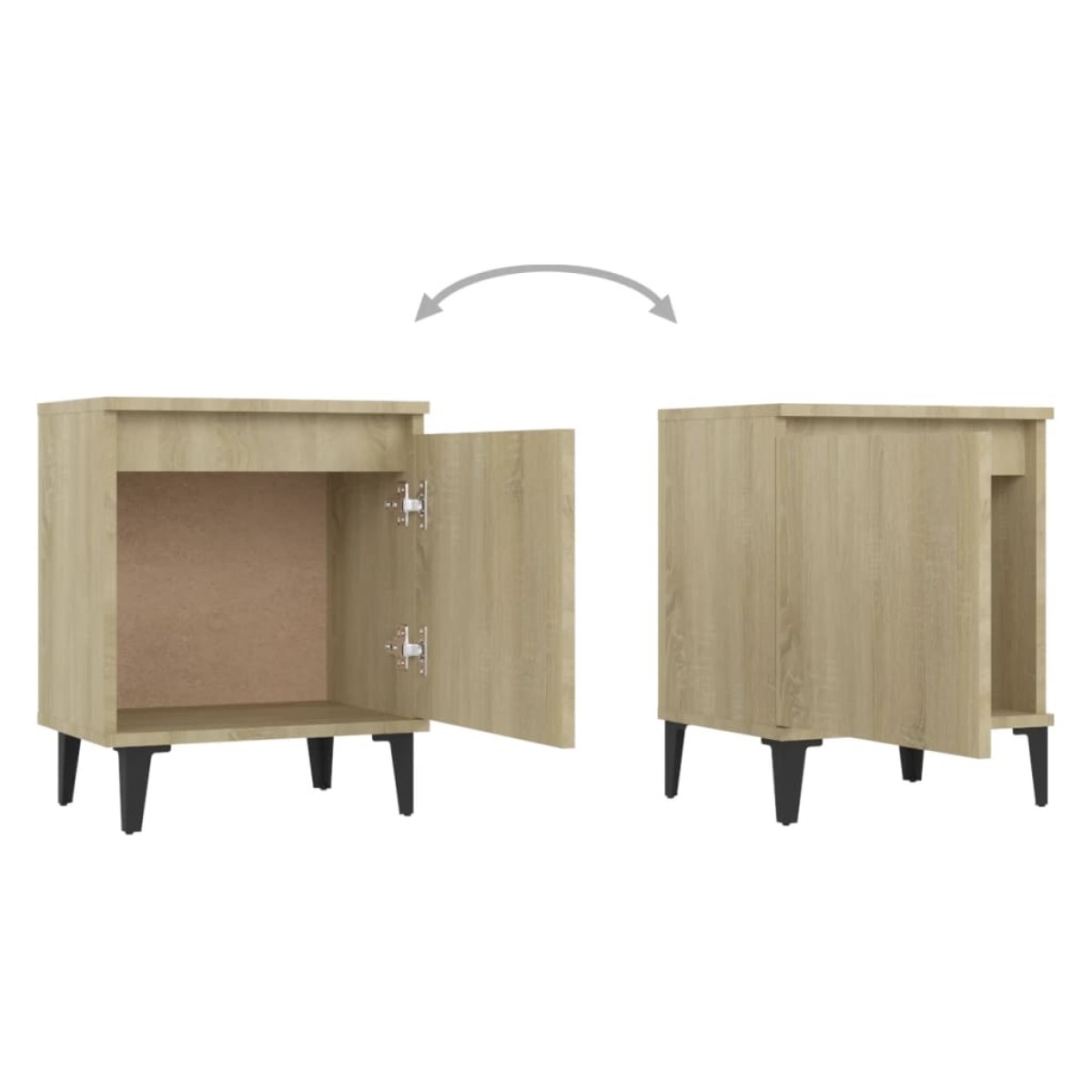 vidaXL Κομοδίνο Sonoma Δρυς 40 x 30 x 50 εκ. με Μεταλλικά Πόδια