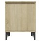 vidaXL Κομοδίνο Sonoma Δρυς 40 x 30 x 50 εκ. με Μεταλλικά Πόδια