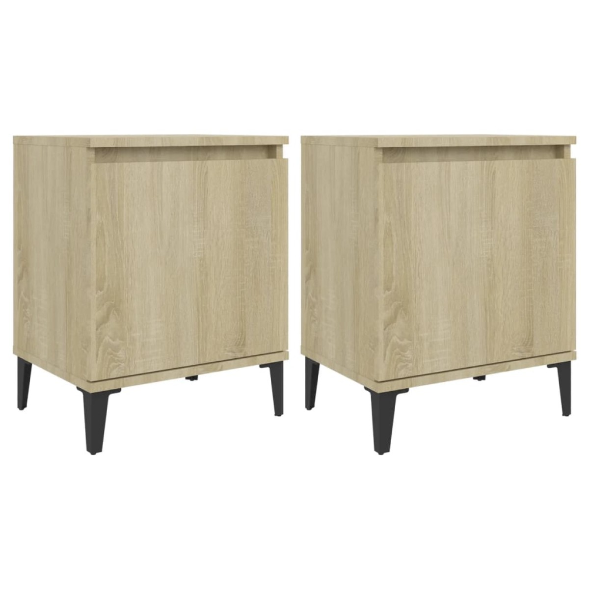 vidaXL Κομοδίνα 2 τεμ. Sonoma Δρυς 40 x 30 x 50 εκ. με Μεταλλικά Πόδια