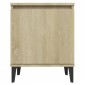 vidaXL Κομοδίνα 2 τεμ. Sonoma Δρυς 40 x 30 x 50 εκ. με Μεταλλικά Πόδια