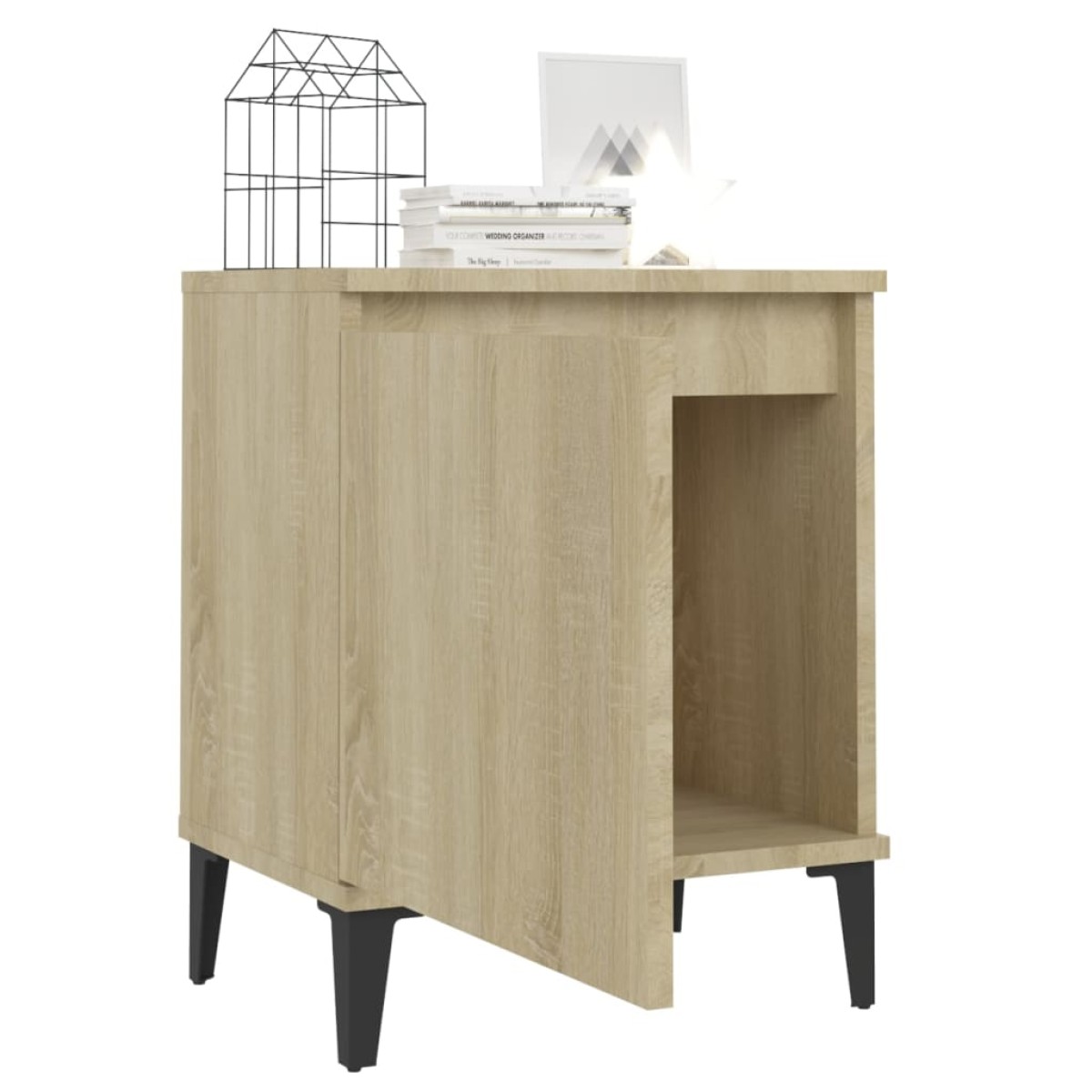 vidaXL Κομοδίνα 2 τεμ. Sonoma Δρυς 40 x 30 x 50 εκ. με Μεταλλικά Πόδια