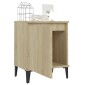 vidaXL Κομοδίνα 2 τεμ. Sonoma Δρυς 40 x 30 x 50 εκ. με Μεταλλικά Πόδια